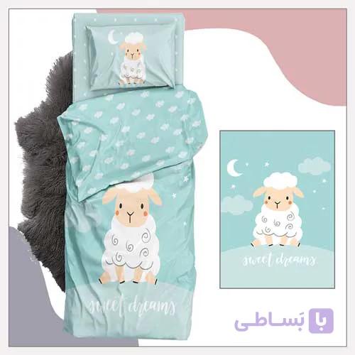 ست لحاف و روتختی 9تکه نوزادی ساتن طرح سوییت دریم