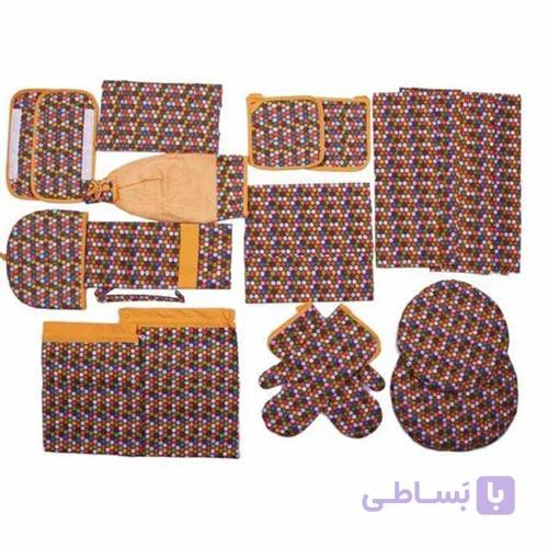 سرویس آشپزخانه 20 تکه رزین تاژ طرح خالدار رنگی (الوان) — تصویر 1