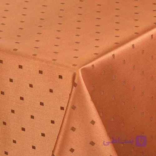 رومیزی ساتن ژاگارد 10 نفره مستطیل 280*150 اسکیپ قهوه ای