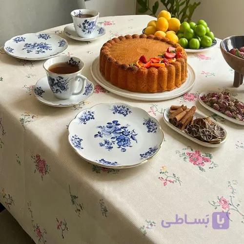 سفره پارچه ای متری چاپی رزین تاژ طرح گیلاس — تصویر 1