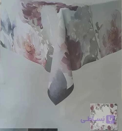 رومیزی پلی کتان پانو طرح کلارا 4نفره مربع 150*150 — تصویر 1