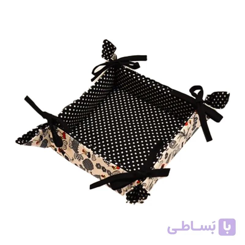سبد نان رزین تاژ کتان طرح خروس