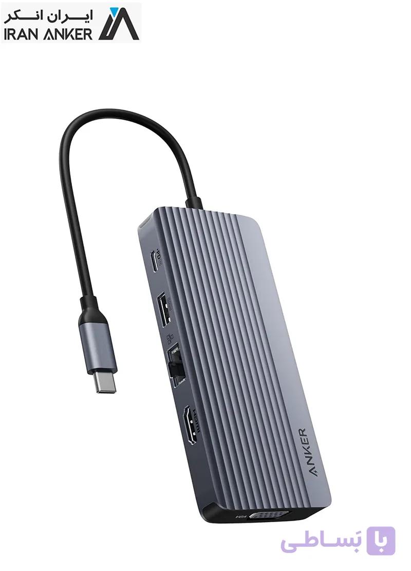 هاب  انتقال اطلاعات  10 پورت انکر Anker USB-C Hub 10-in-1 Dual Display  مدل A83C2 — تصویر 1