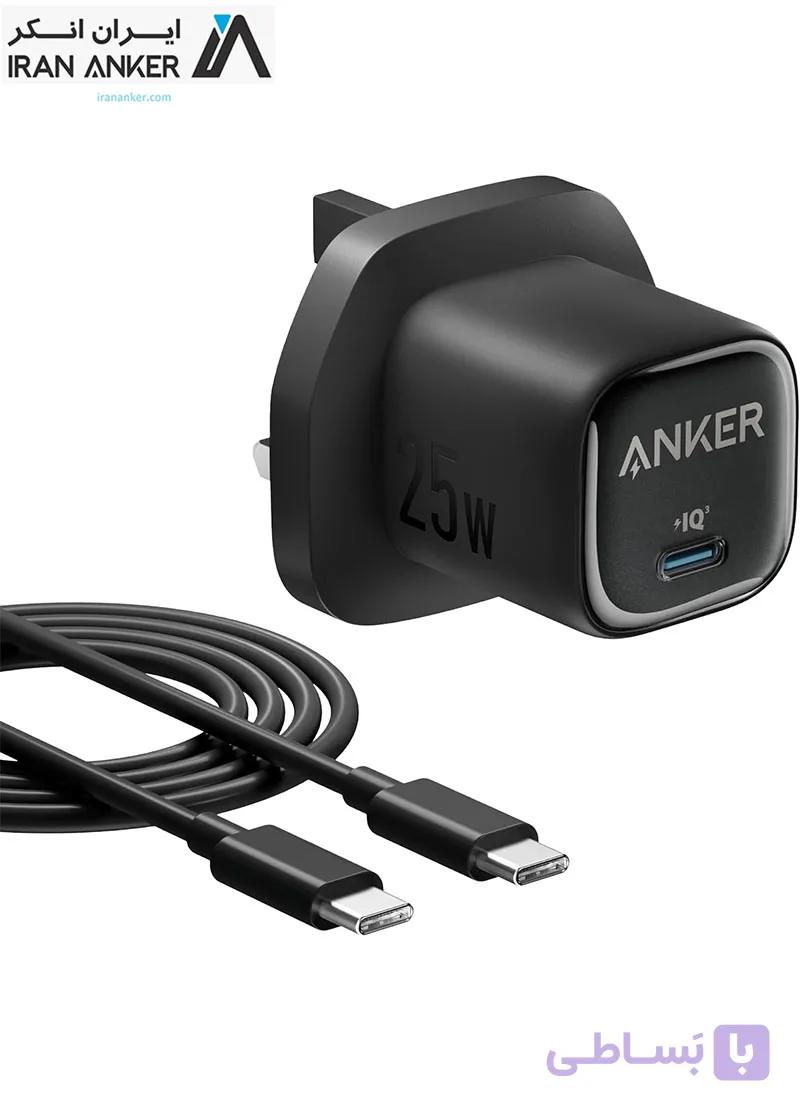 شارژر 25 واتی انکر به همراه کابل  Anker USB-C Charger 25W With Cable مدل B2656 — تصویر 1