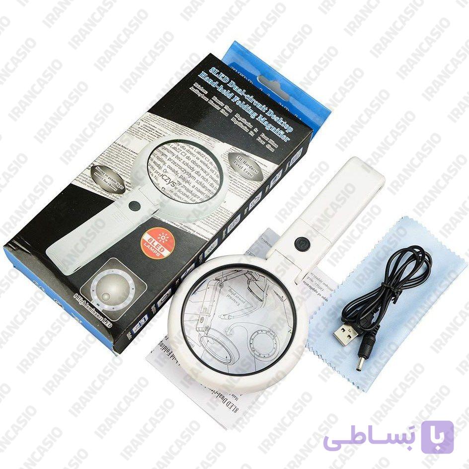 ذره‌بین LED شارژی با لنز بزرگ | مناسب برای مطالعه، تعمیرات و کارهای دقیق — تصویر 1