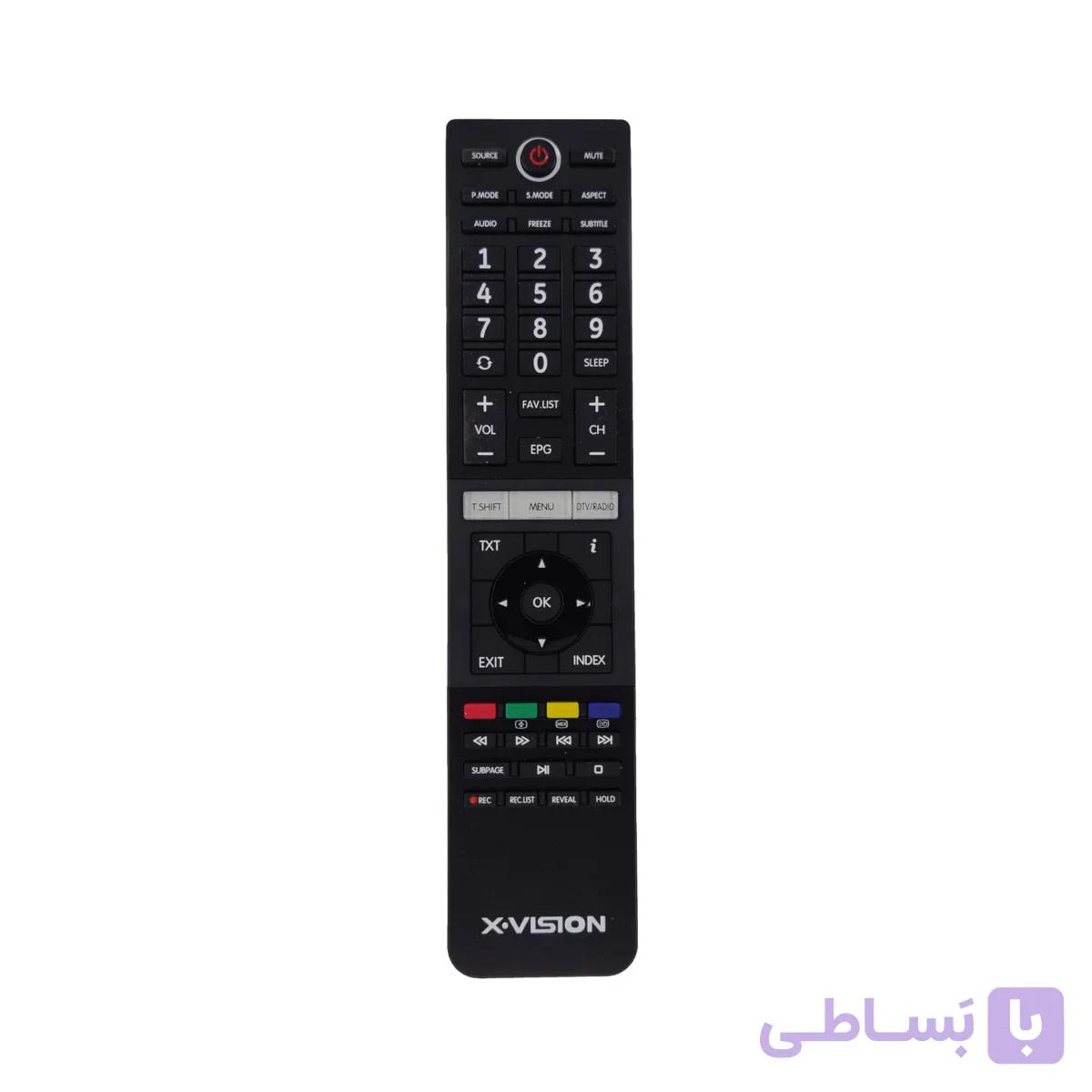 کنترل تلویزیون ال ای دی LED ایکس ویژن X.VISION مدل دکمه شیشه ای
