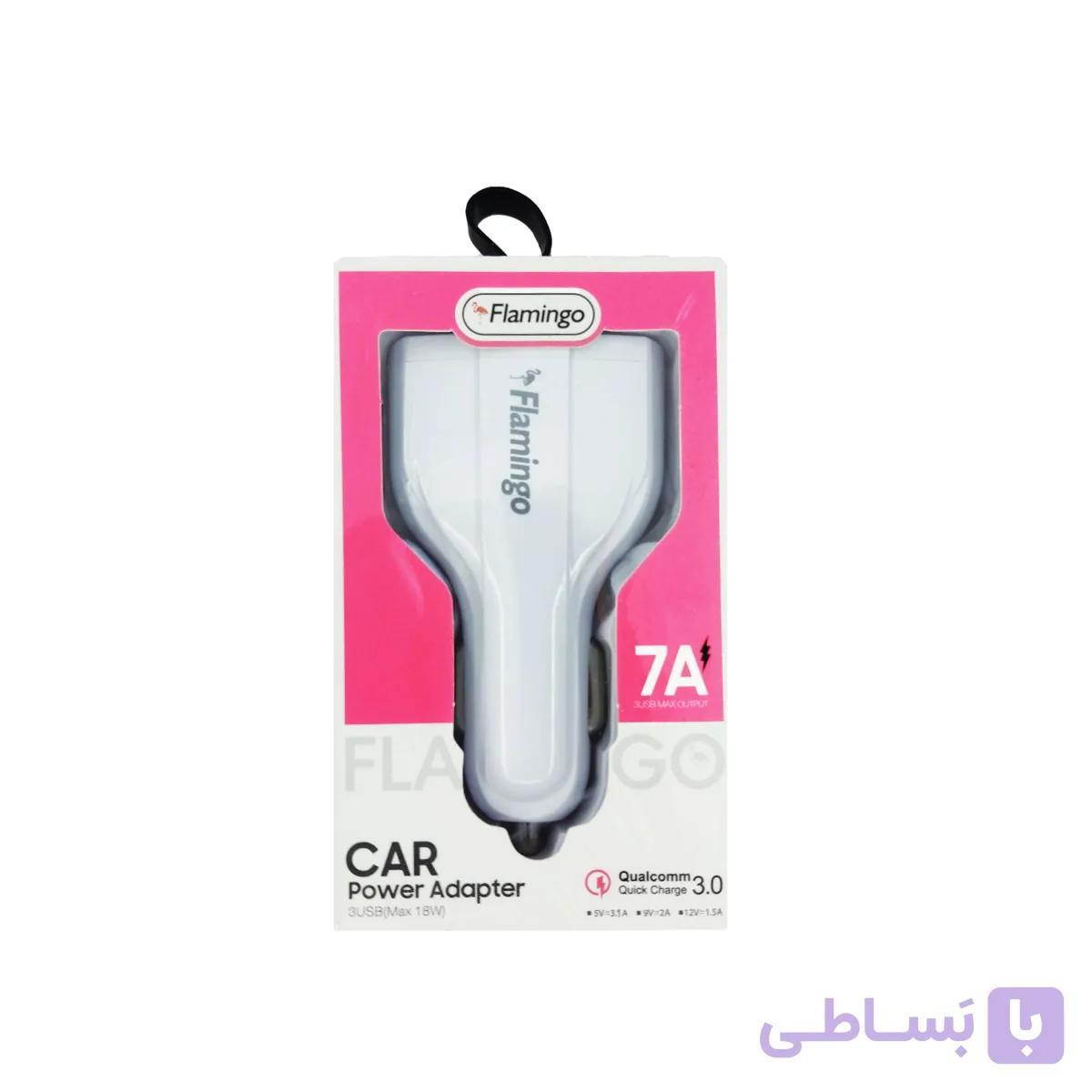 شارژر فندکی 3USB (Max 18W) برند Flamingo — تصویر 1