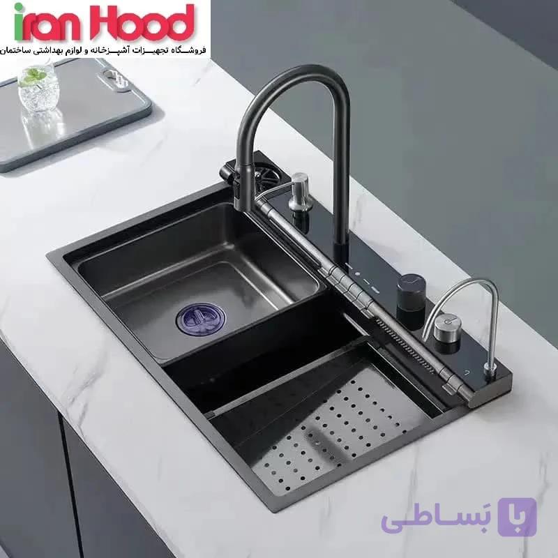 سینک ظرفشویی آبشاری پیانویی 5 کلید هوادیائو (HuaDiao) گرید A — تصویر 1