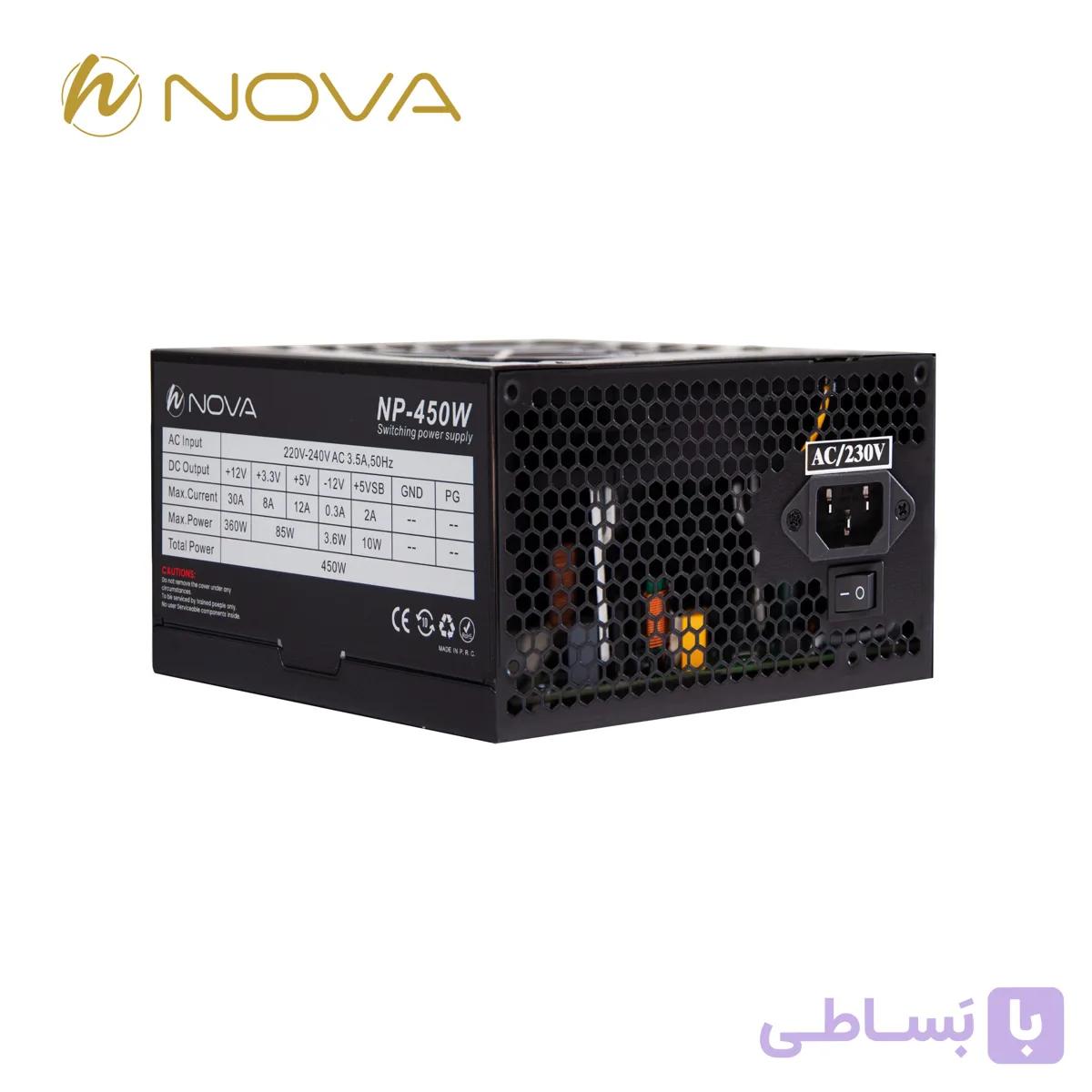 پاور کامپیوتر 450W مدل NP-450 نوا Nova