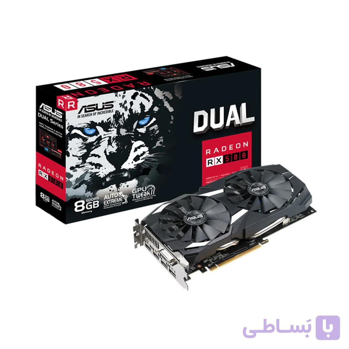 کارت گرافیک ASUS Dual RX 580 OC 8GB ( در حد نو ) — تصویر 1