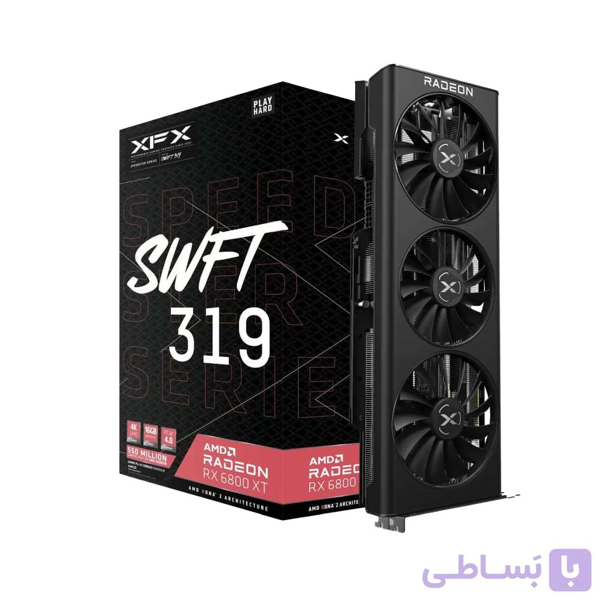كارت گرافيک XFX RX 6800 XT Speedster SWFT 319 16GB  ( در حد نو ) با جعبه — تصویر 1