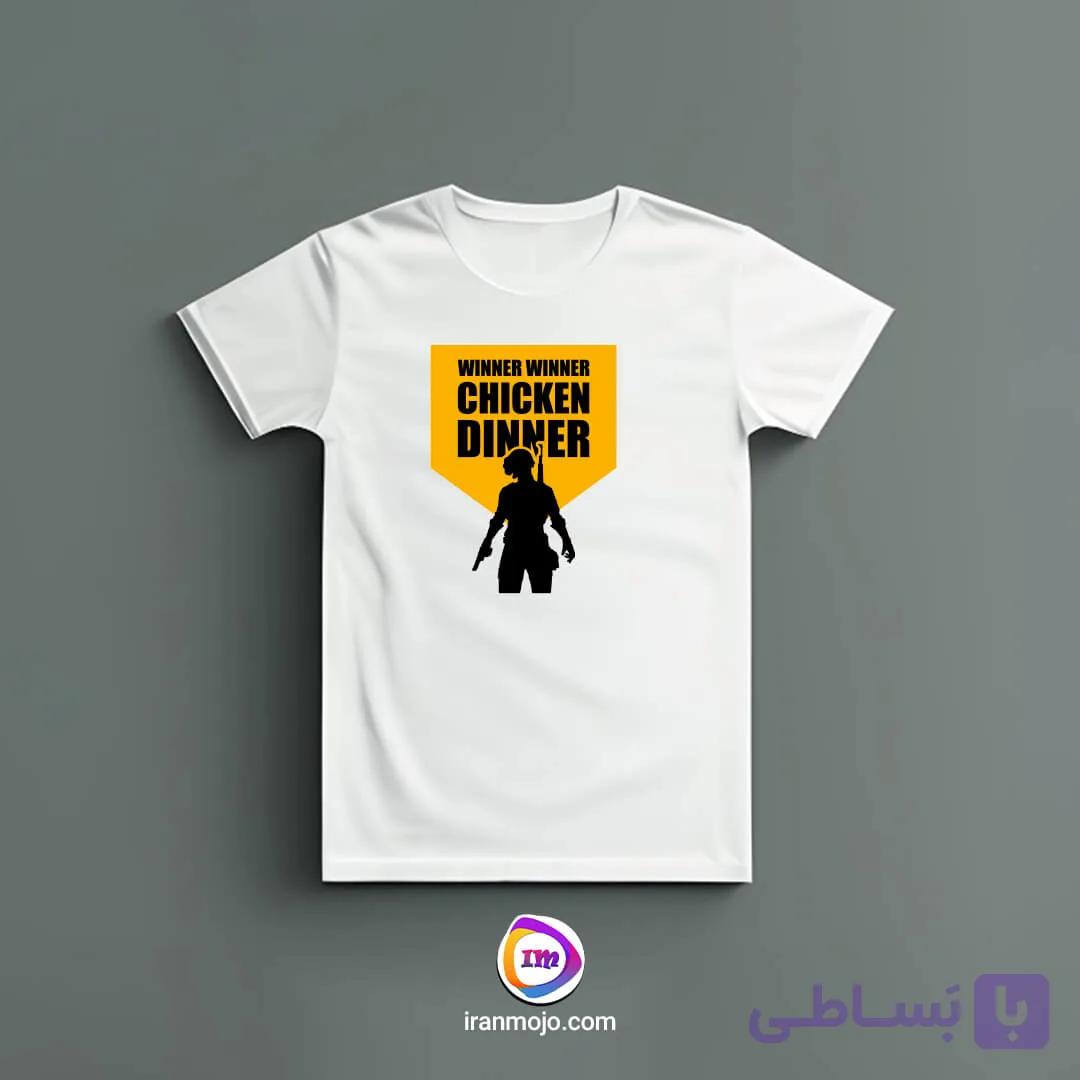 تیشرت با طرحی از بازی پابجی و طرح نوشته