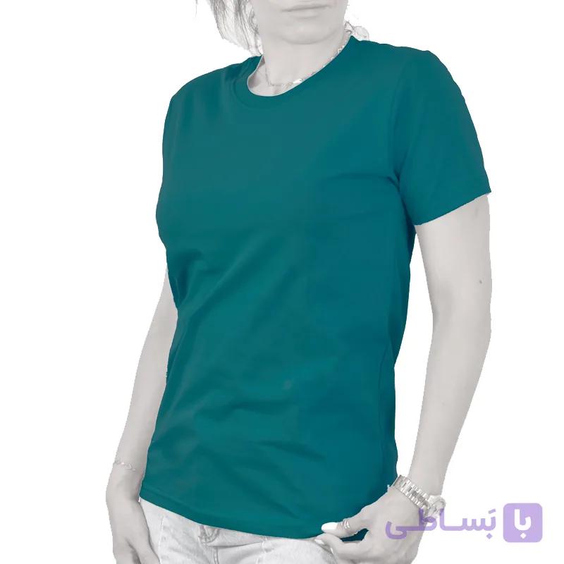 تیشرت ساده دخترانه سبز کله غازی — تصویر 1
