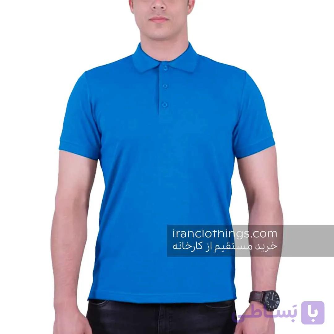 پولوشرت ساده مردانه آبی ایتالیایی — تصویر 1