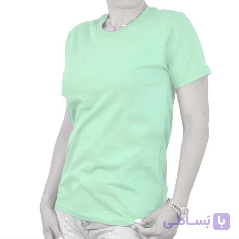 تیشرت ساده دخترانه سبز نعنایی — تصویر 1