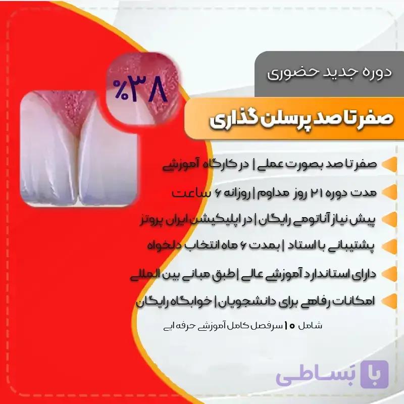 دوره صفر تا صد پرسلن‌گذاری (حضوری) | آموزش پودرگذاری PFM و زیرکونیا — تصویر 1