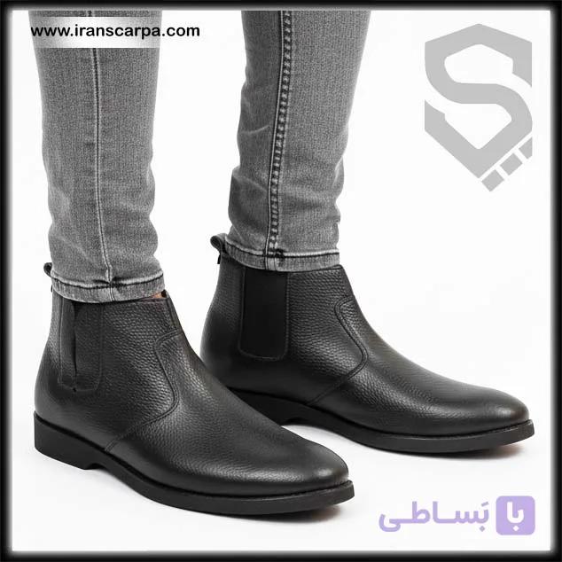 نیم بوت چرم سایز بزرگ مدل آنزو — تصویر 1