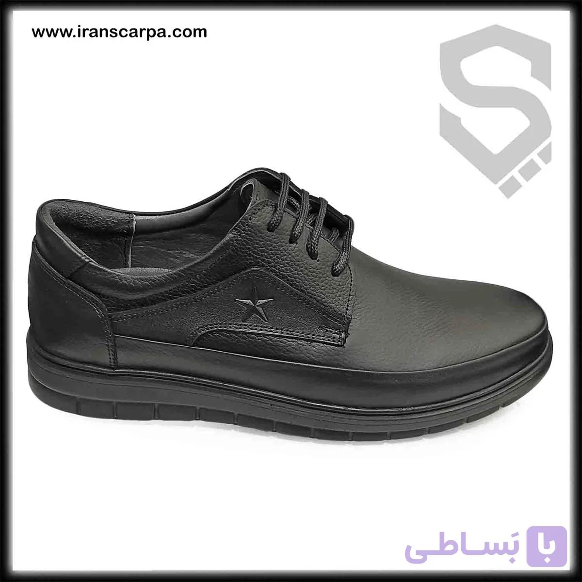 کفش چرم مردانه طبی مدل کایا بدون بند — تصویر 1