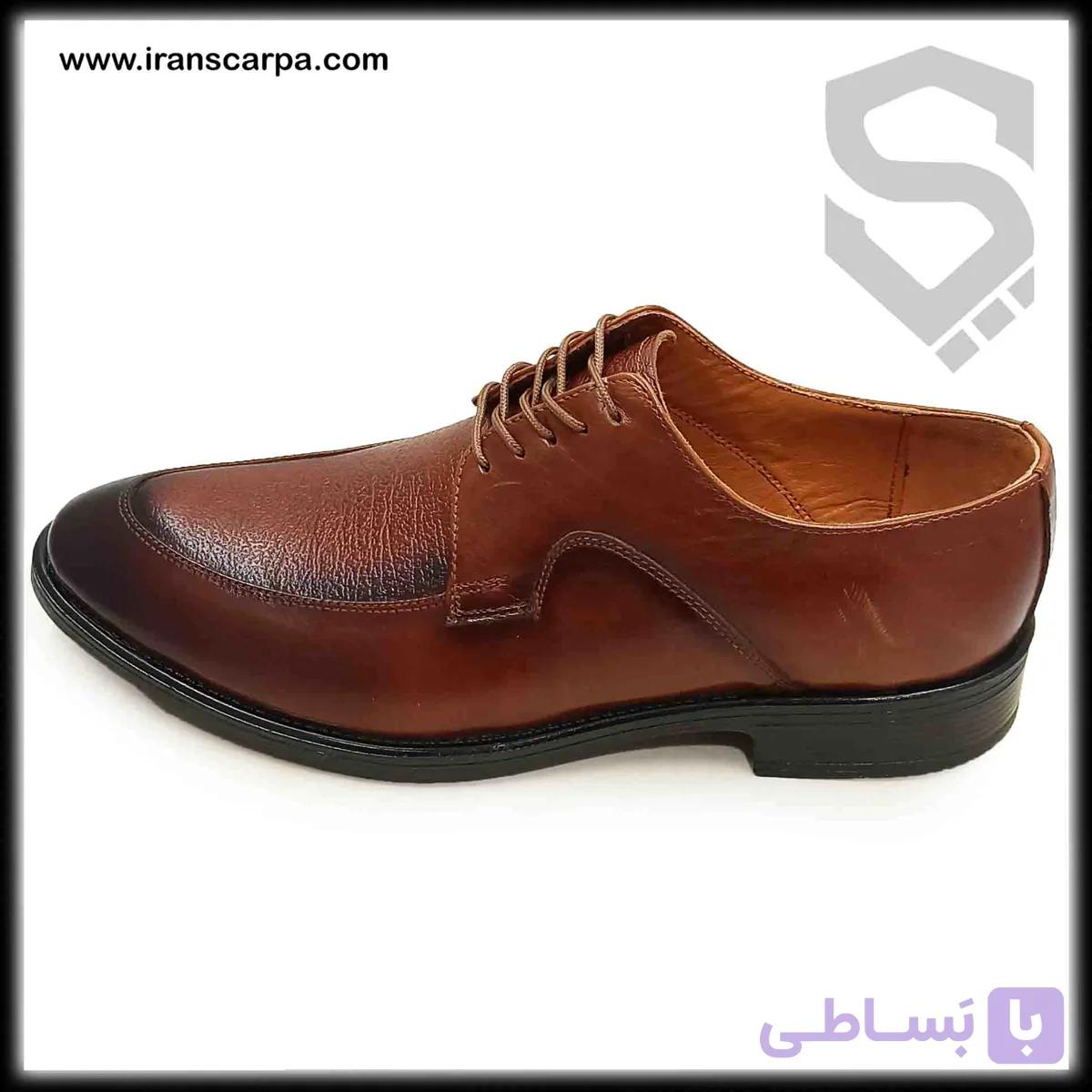 کفش چرم مردانه رسمی مدل تامائو بندی — تصویر 1