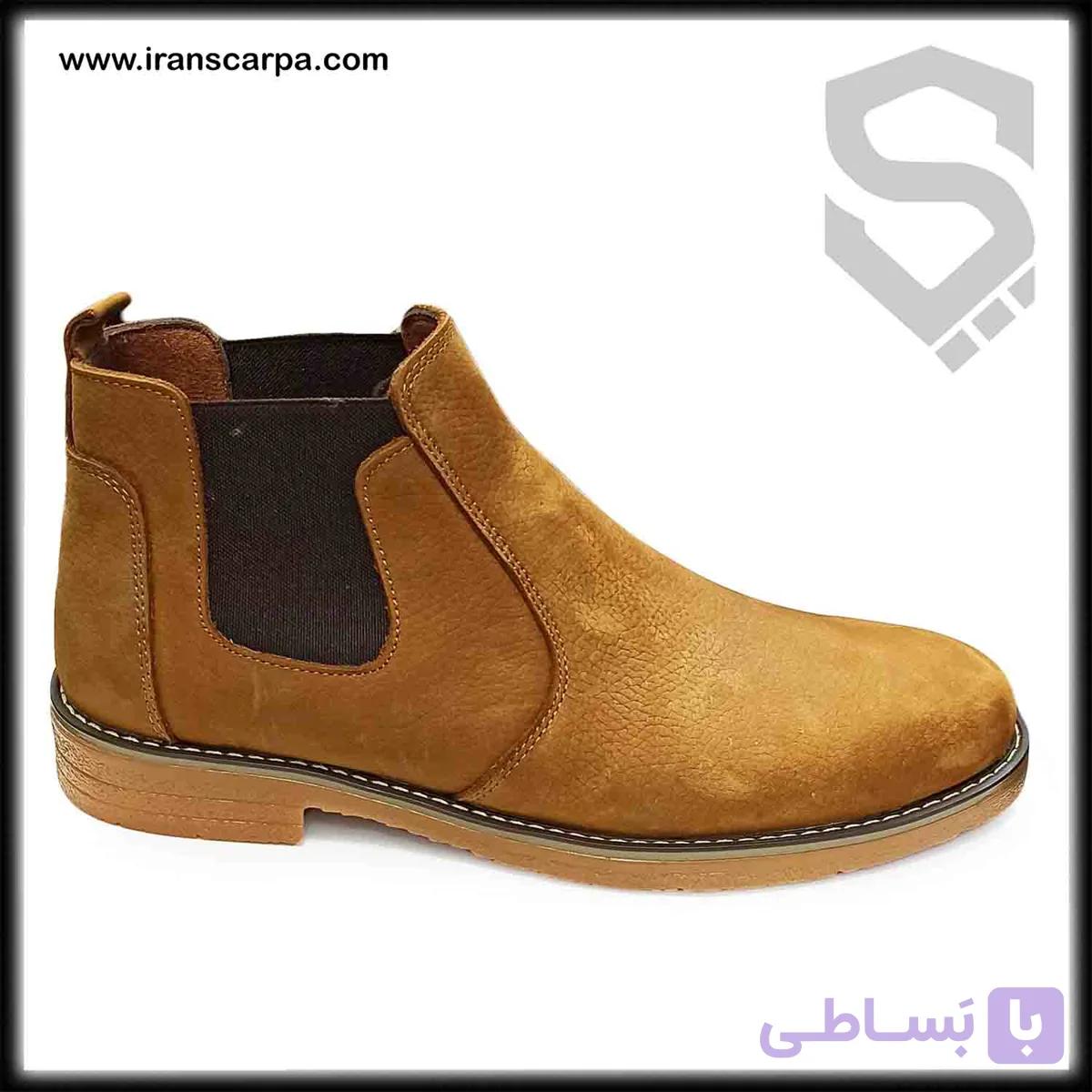 نیم بوت چرم مردانه چلسی مدل لامور — تصویر 1