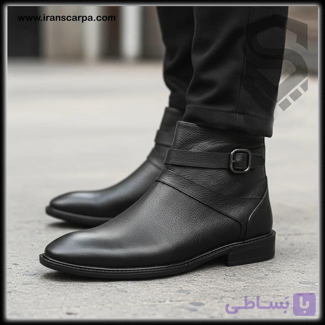 بوت چرم مردانه مدل دارونا — تصویر 1