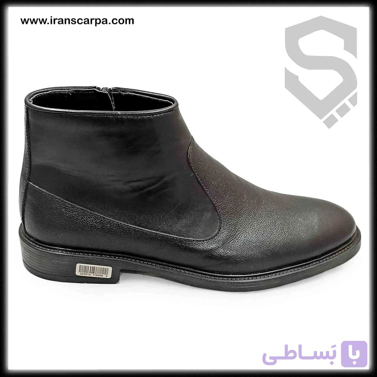 نیم بوت چرم مردانه مجلسی مدل کوپو — تصویر 1