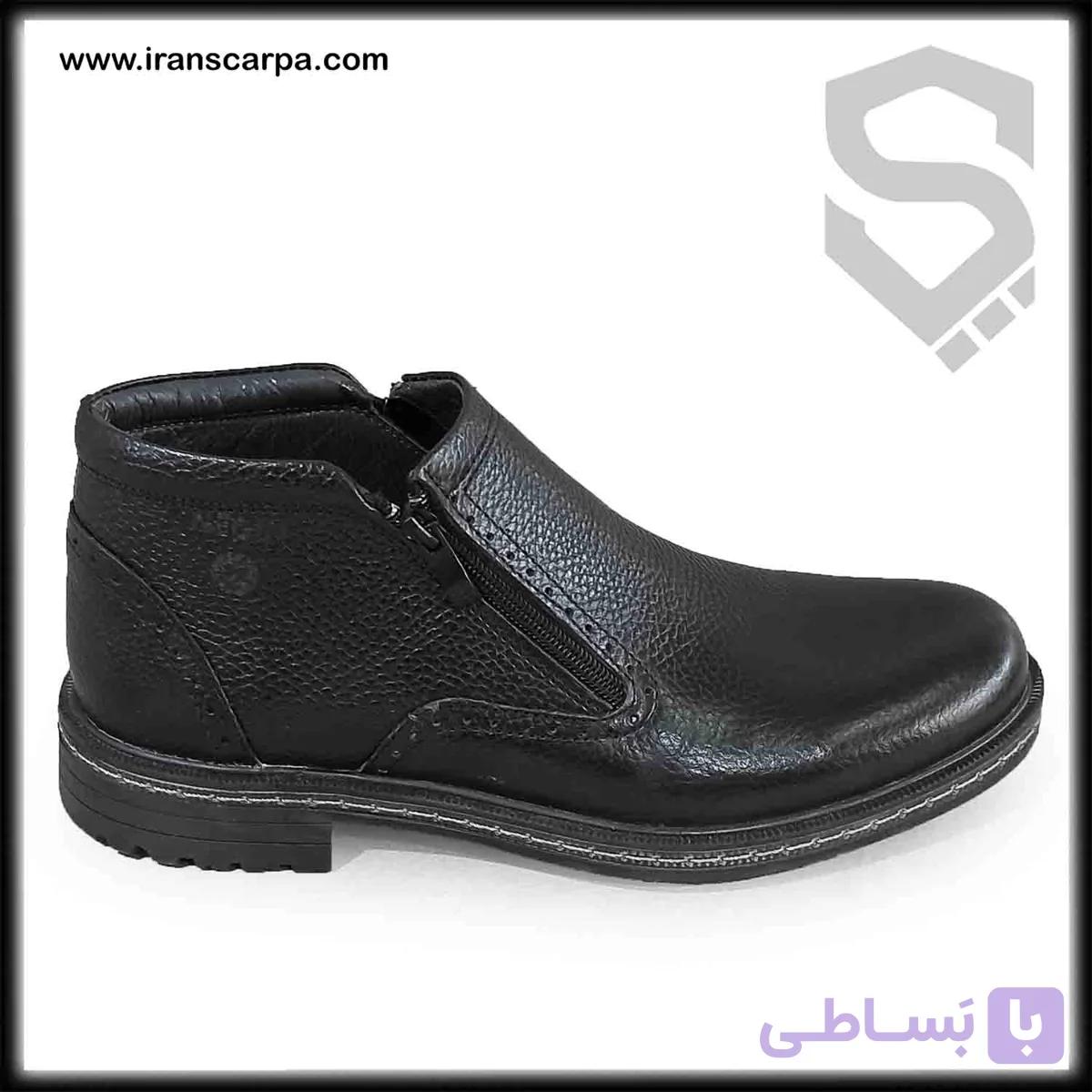 نیم بوت چرم مردانه دو زیپ مدل AP33 — تصویر 1