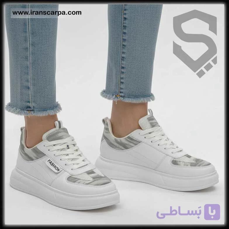 کفش اسپرت زنانه سفید طوسی مدل ژزوفین — تصویر 1