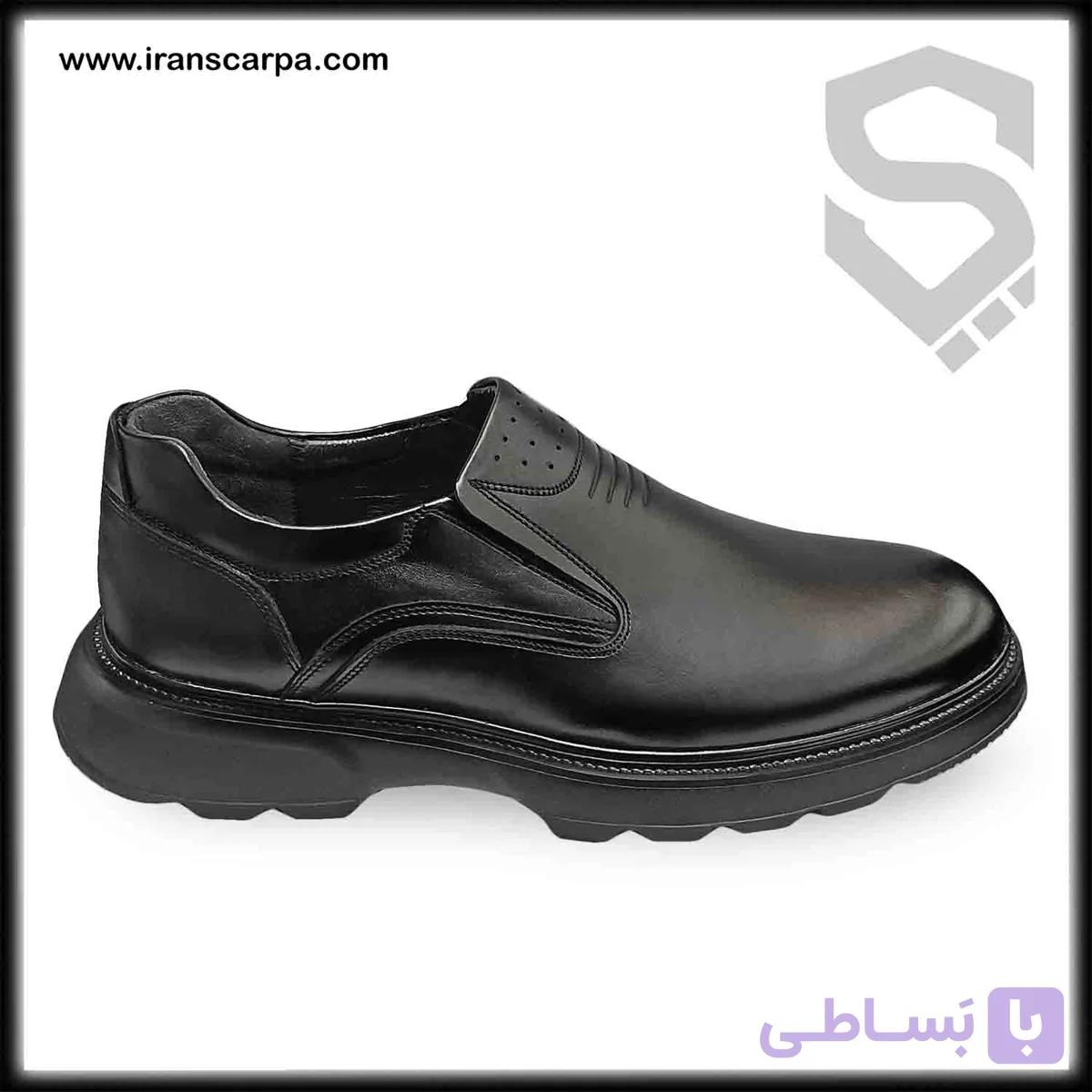 کفش چرم مردانه طبی بدون بند مدل لوران — تصویر 1