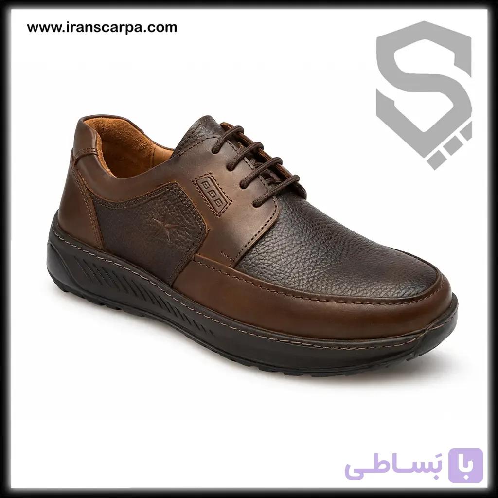 کفش طبی مردانه چرم مدل پالس بندی — تصویر 1