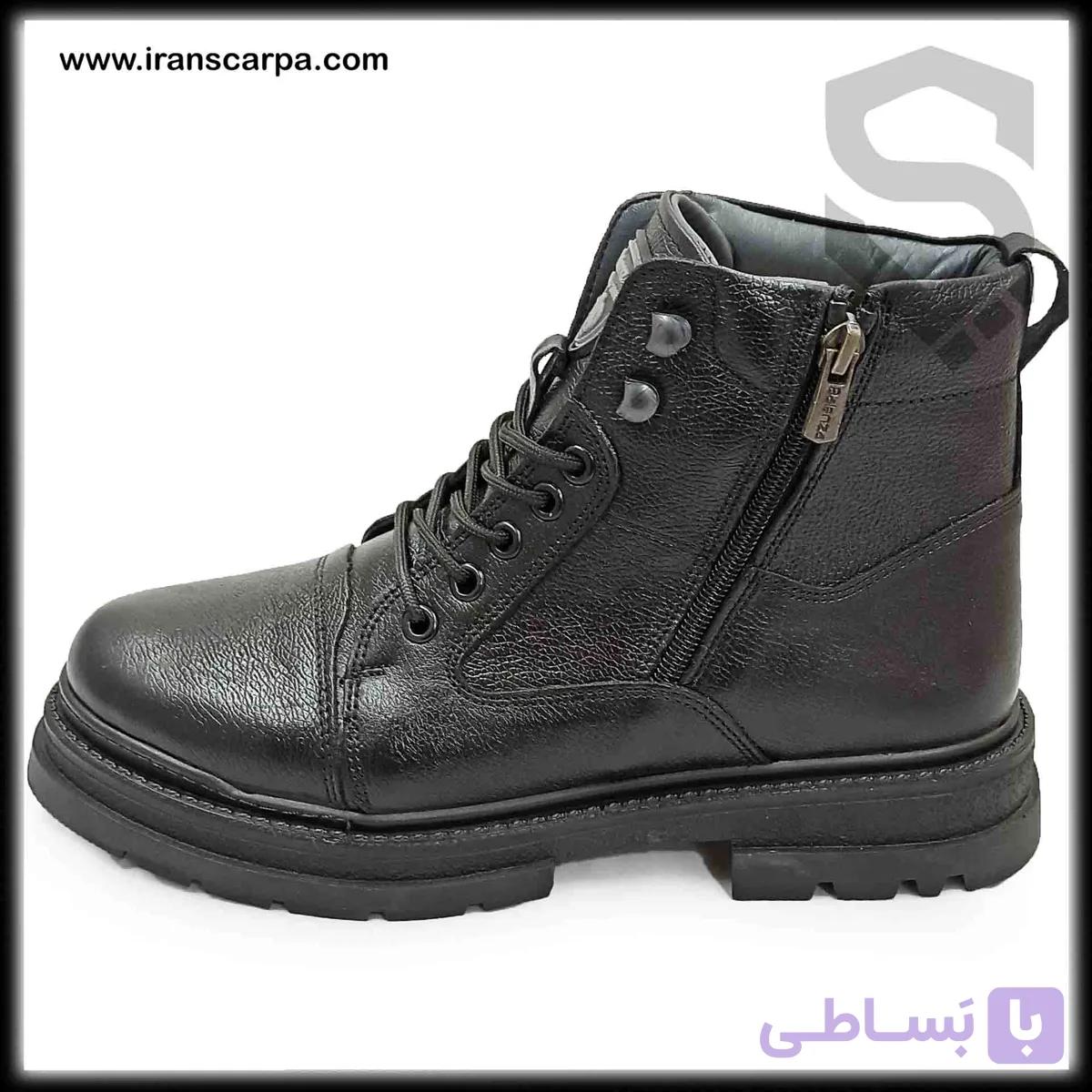 پوتین چرم مردانه بندی مدل ویلوکس — تصویر 1