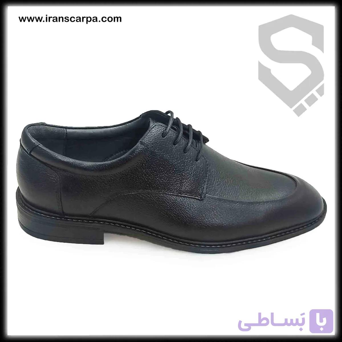 کفش چرم مردانه مجلسی مدل هیلار بندی — تصویر 1