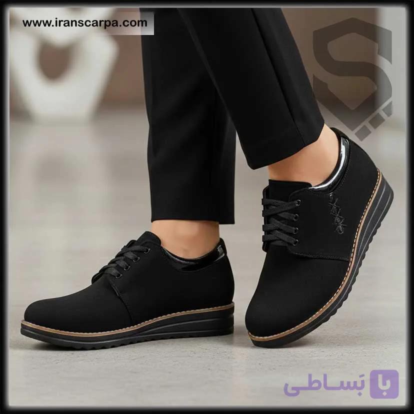 کفش زنانه مشکی پرکلاغی مدل امیل — تصویر 1