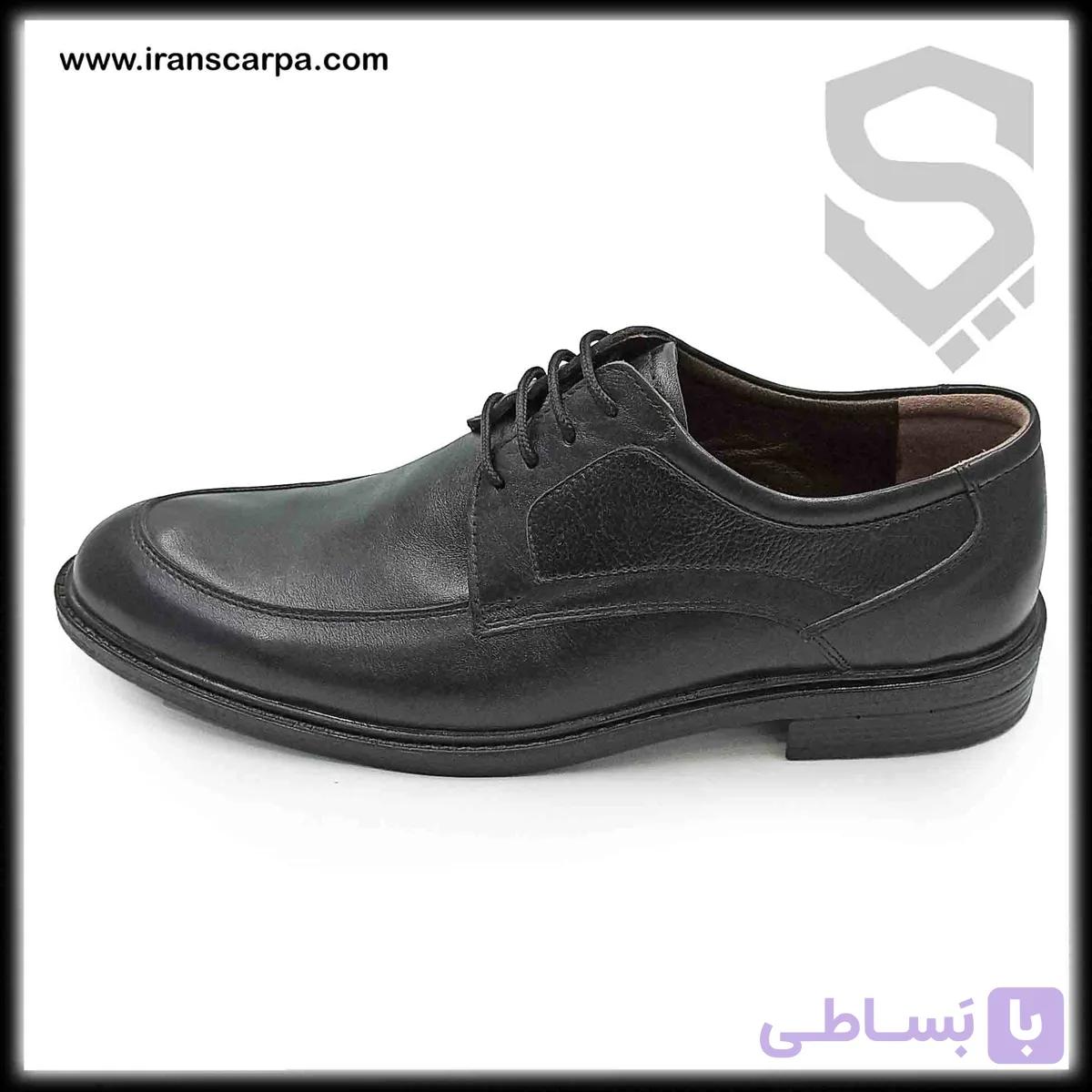 کفش چرم مردانه اداری مدل شیدو بی بند — تصویر 1