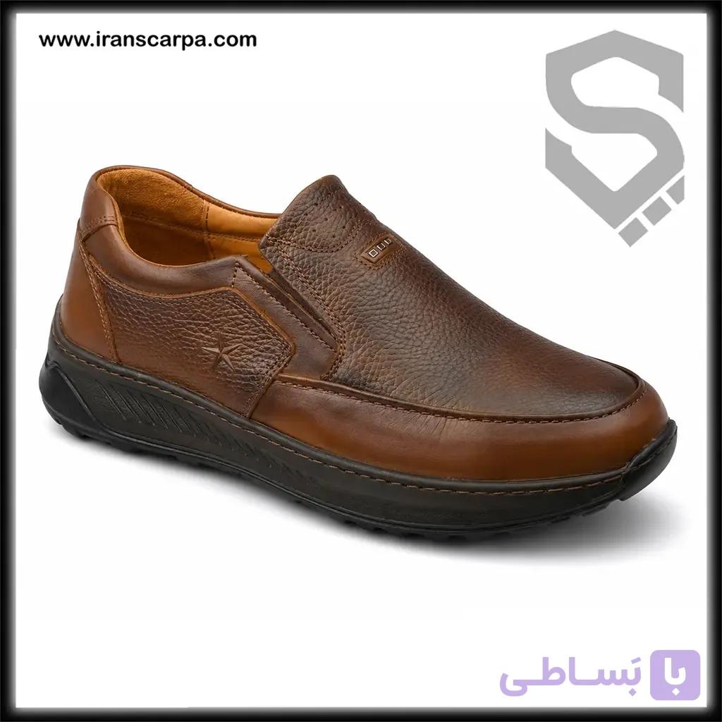 کفش چرم مردانه طبی پالس بدون بند — تصویر 1