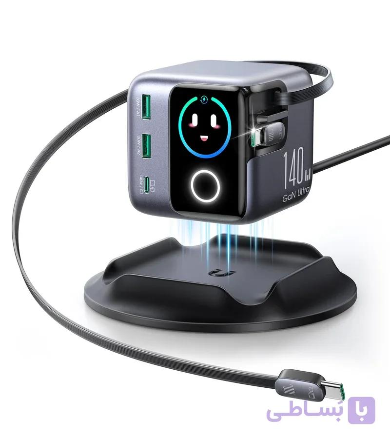 شارژر رومیزی هوشمند جویروم 140 وات مدل JOYROOM JR-TRD01 PODIX دارای نمایشگر — تصویر 1