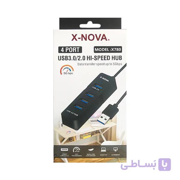 هاب 4 پورت USB3.0/USB2.0 نووا مدل X780 — تصویر 1