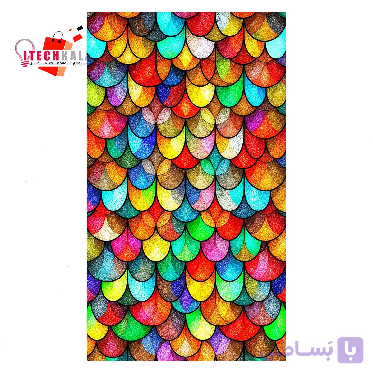برچسب کاغذی پشت چسبدار طرح شیشه هفت رنگ کد 9
