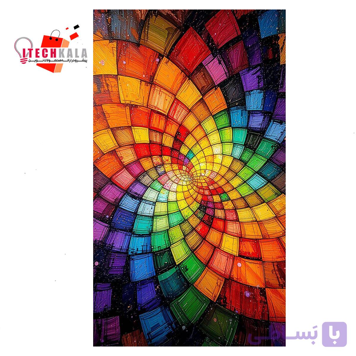 برچسب کاغذی پشت چسبدار طرح شیشه هفت رنگ کد 3