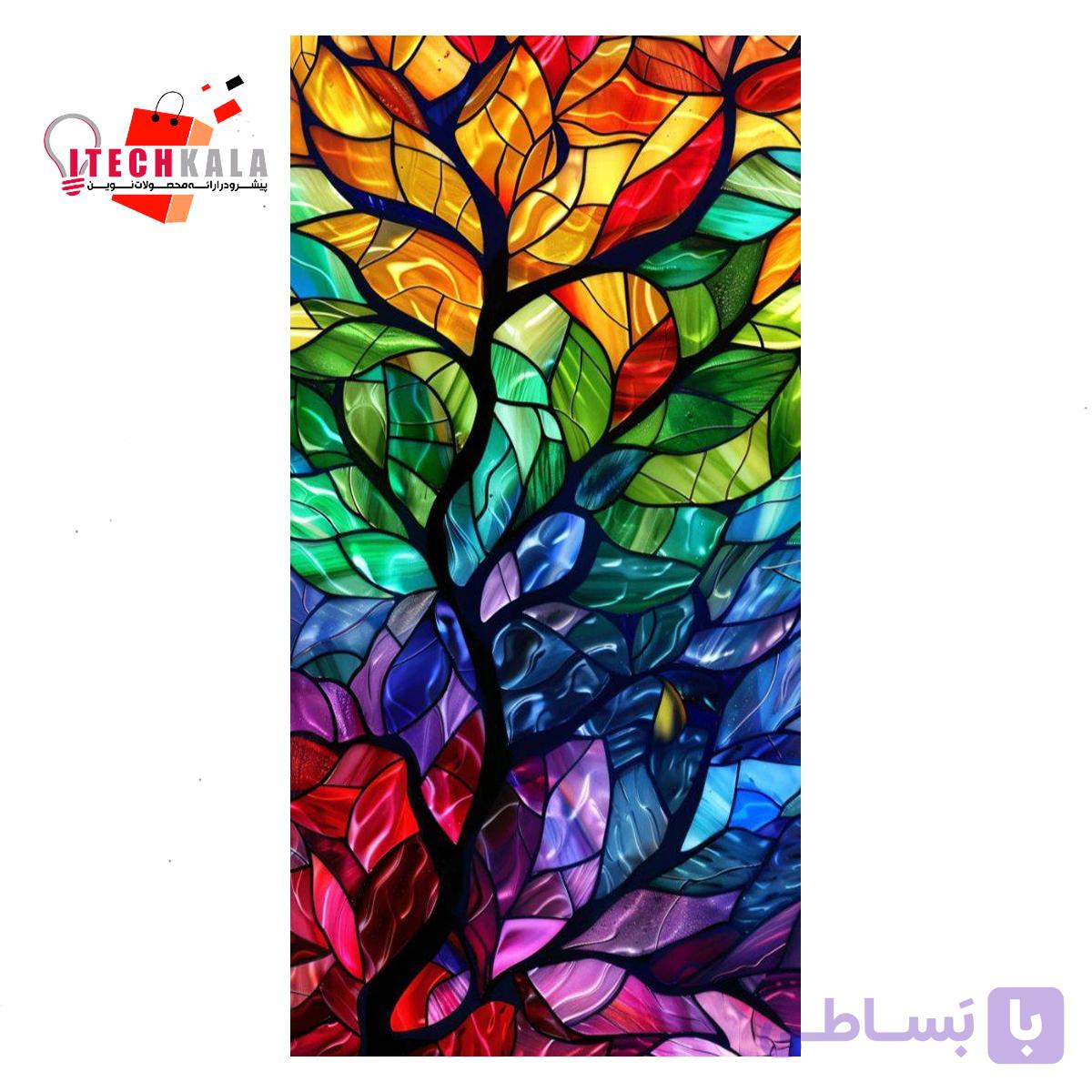 برچسب کاغذی پشت چسبدار طرح شیشه هفت رنگ کد 8