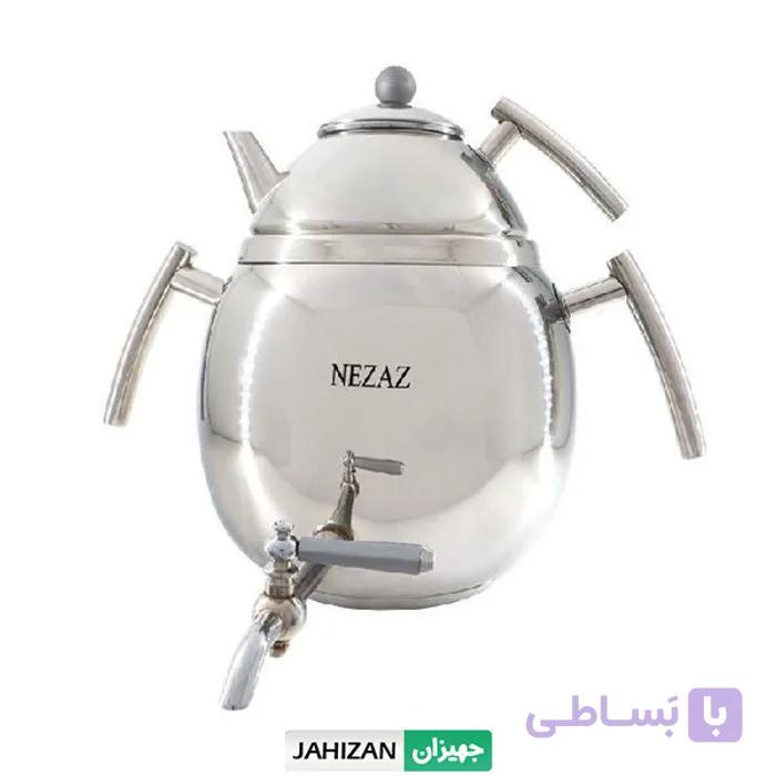 کتری قوری 6 لیتر تخم مرغی استیل نزاز کد 4025