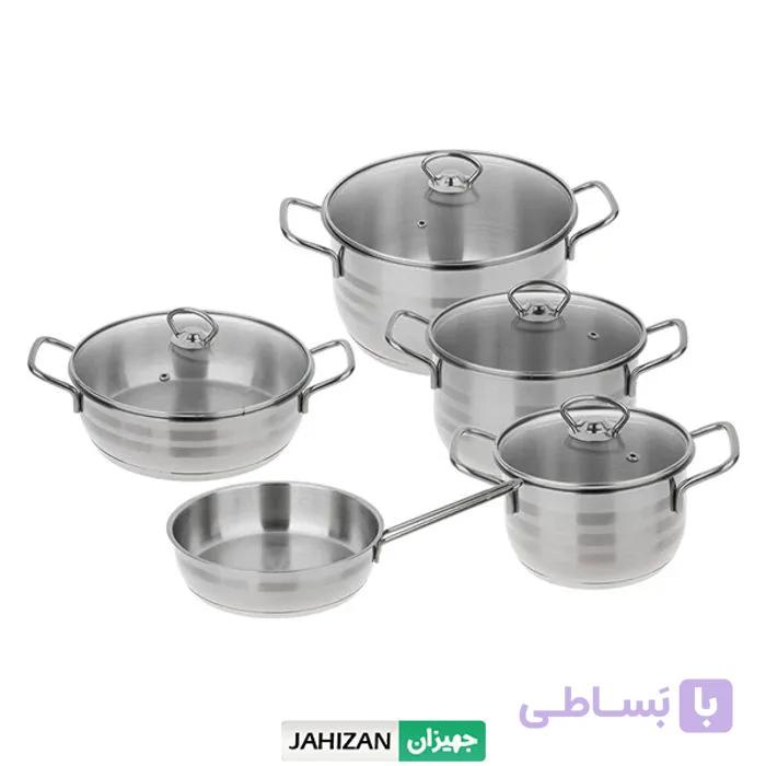 سرویس قابلمه استیل 9 پارچه دستی لوکس