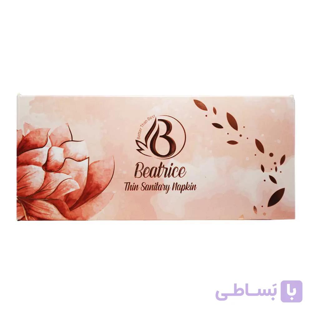 نوار بهداشتی کتان معطر بالدار نازک بئاتریس BEATRICE سایز بزرگ بسته 18 عددی — تصویر 1