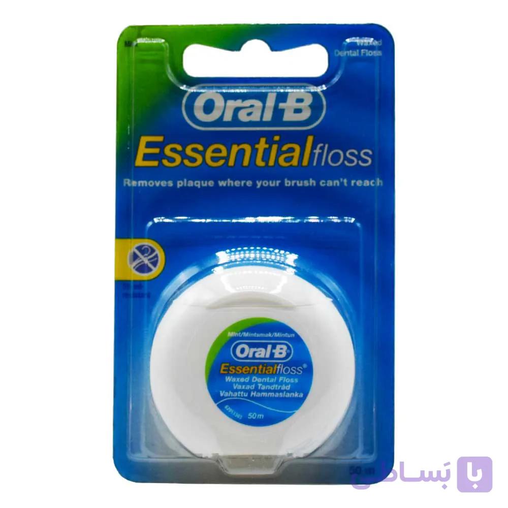 نخ دندان اورال بی ORAL-B اصل مدل Essential Floss با رایحه نعنا طول 50 متر — تصویر 1