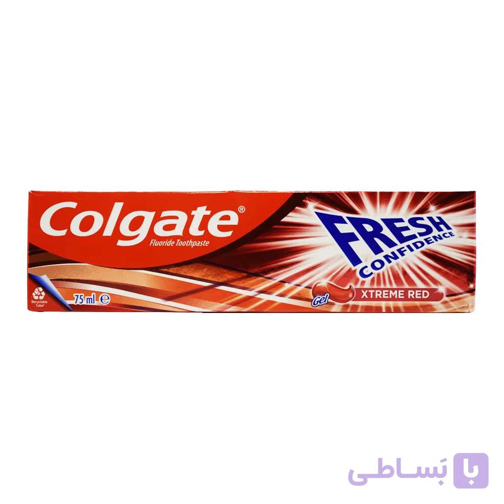خمیر دندان کلگیت COLGATE اصل مدل فرش کانفیدنس Xtreme Red حجم 75 میلی لیتر