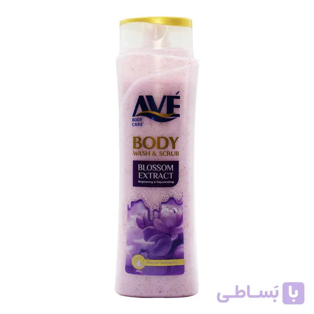 شامپو بدن اسکراب اوه AVE با رایحه شکوفه گیلاس وزن 380 گرم
