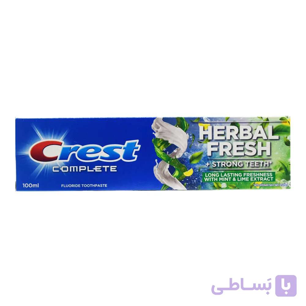 خمیر دندان کرست CREST اصلی آلمان مدل Herbal Fresh حجم 100 میلی لیتر