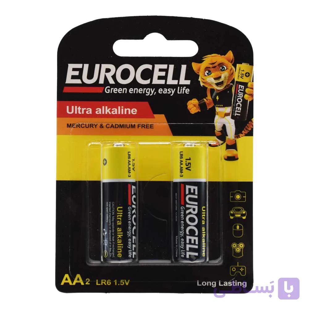 باتری قلمی یوروسل EUROCELL اصل مدل اولترا آلکالاین بسته 2 عددی