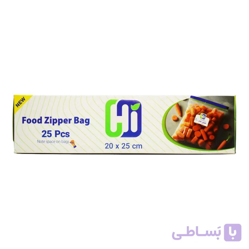 کیسه فریزر زیپ دار برند های HI سایز 20×25 بسته 25 عددی