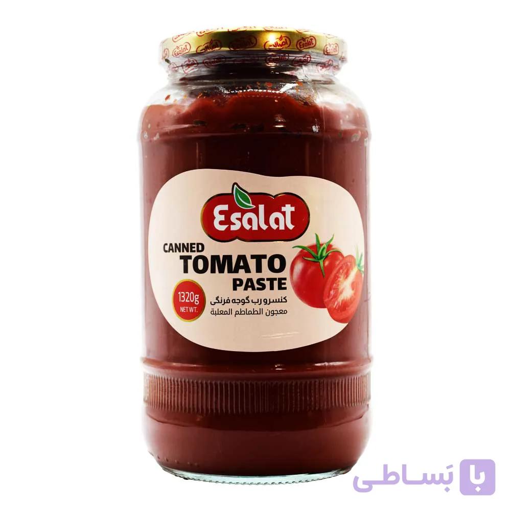 رب گوجه فرنگی شیشه ای اصالت ESALAT وزن 1.320 کیلوگرم